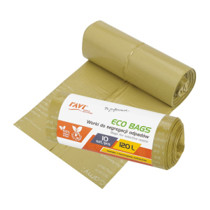 Worki do segregacji odpadów ECO BAGS 120L żółte 10 sztuk RAVI